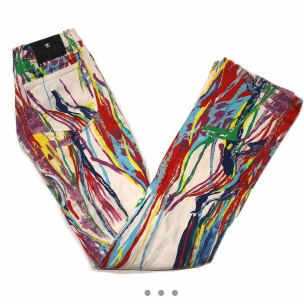 Vintage Versace paint splatter jeans